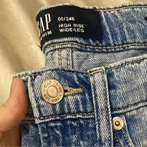 Wide leg high rise jeans